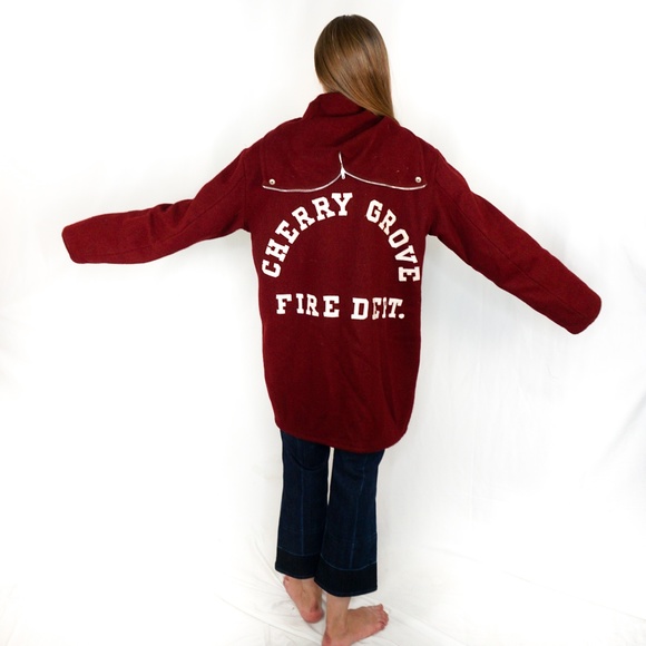 Vintage Other - 29. VINTAGE Cherry Grove Fire Dept. Red Lined Coat